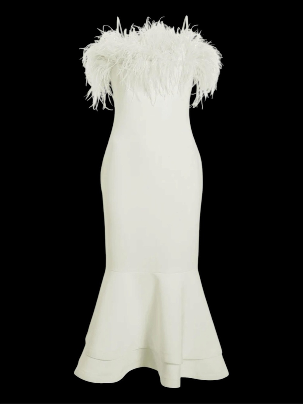 White Wedding Dress 
Brand-Likely White Feather-Trim Camisole